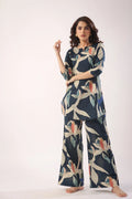 Tunic & Wide-Leg Floral Printed Cotton Coord Set