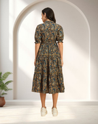 Elegant Paisley Print Western Dress for Women .