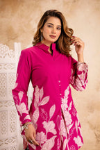 Fuchsia Floral Printed Cotton Coord Set