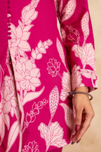 Fuchsia Floral Printed Cotton Coord Set