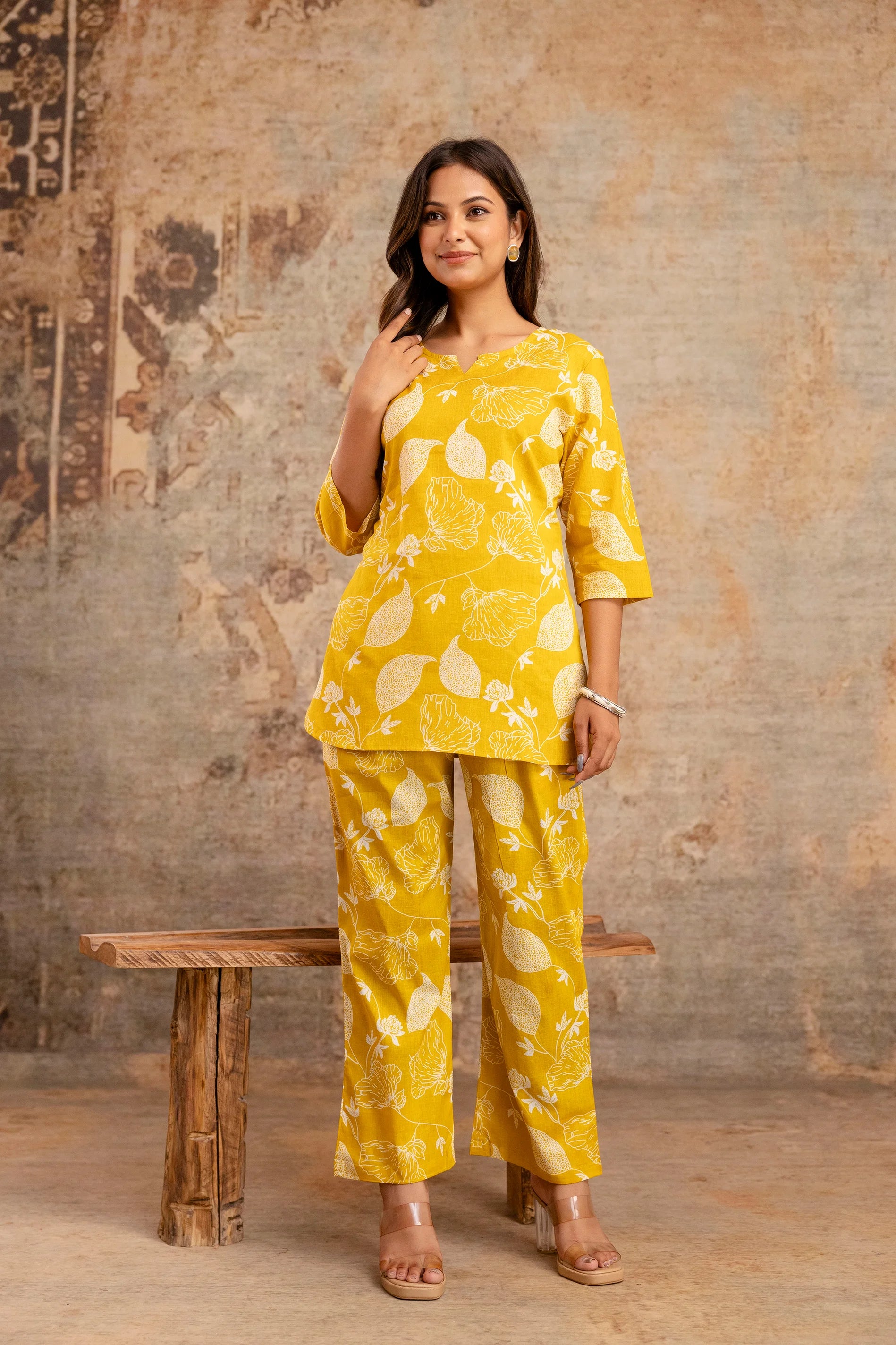 Sunshine Yellow Cotton Night Suit – Soft, Airy & Stylish Sleepwear
