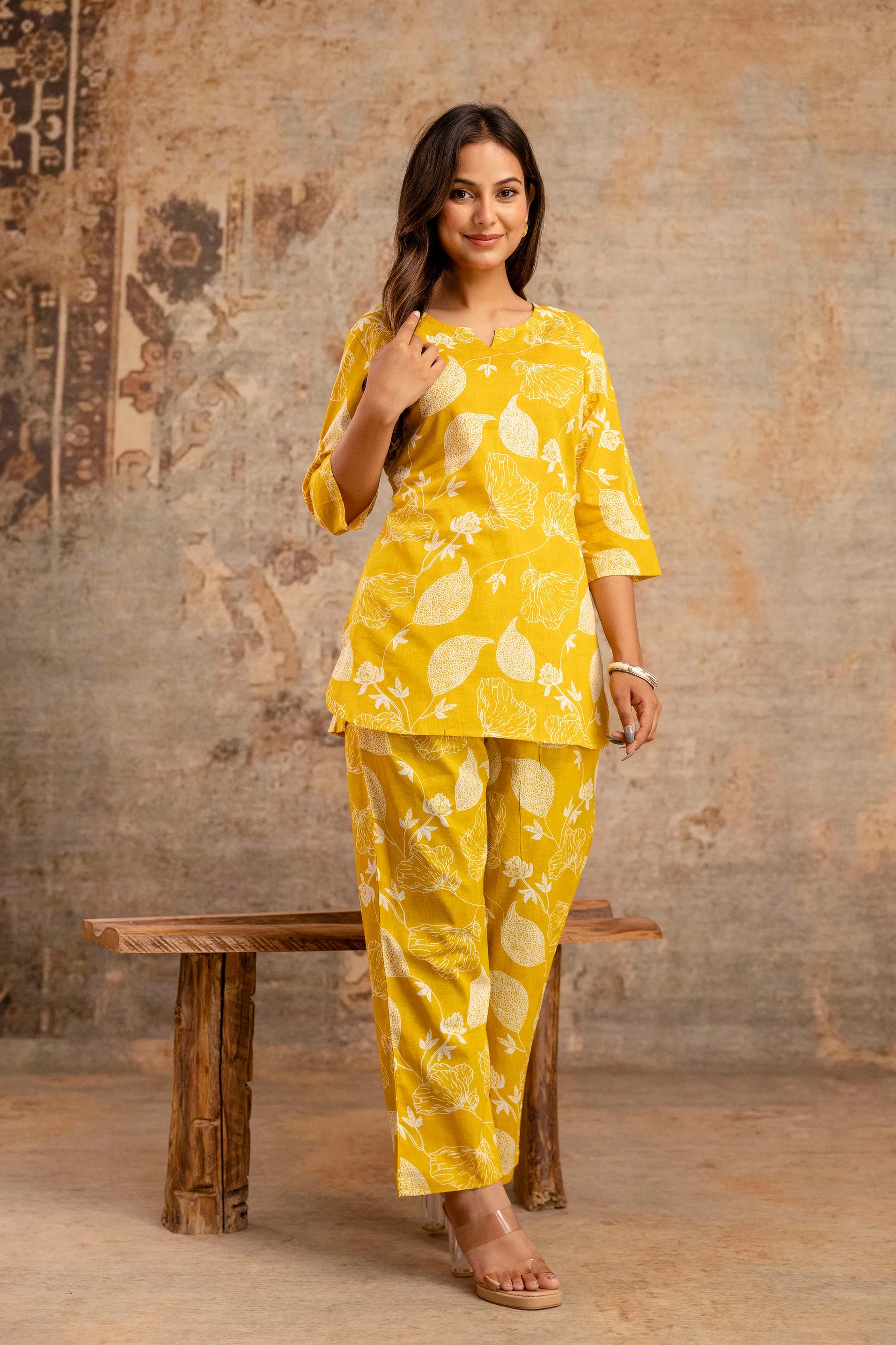 Sunshine Yellow Cotton Night Suit – Soft, Airy & Stylish Sleepwear