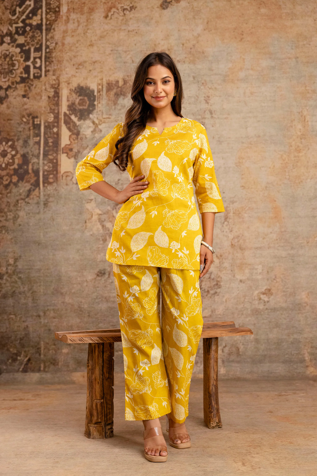 Sunshine Yellow Cotton Night Suit – Soft, Airy & Stylish Sleepwear