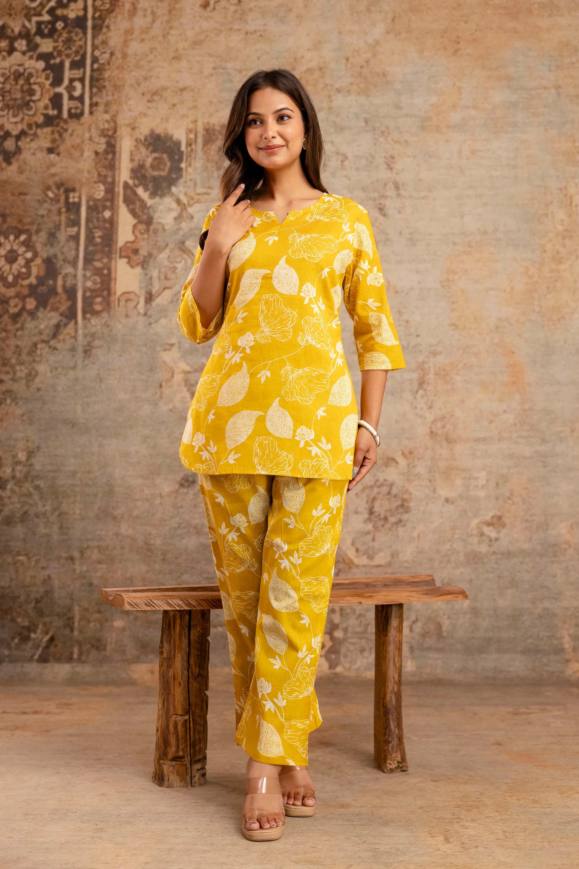 Sunshine Yellow Cotton Night Suit – Soft, Airy & Stylish Sleepwear