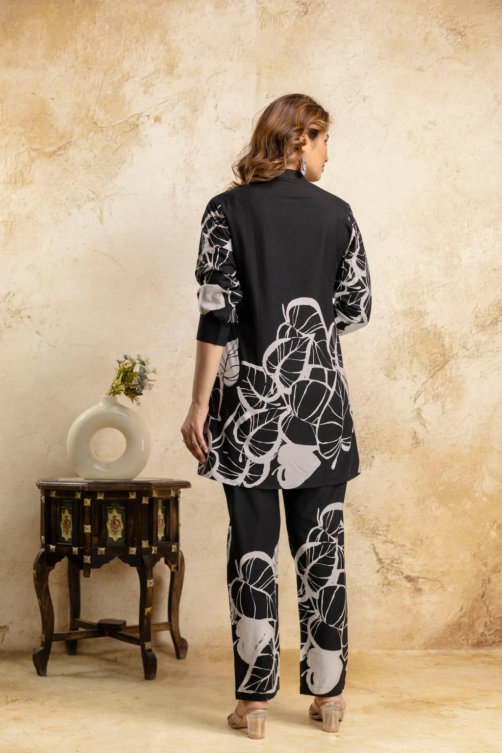 Black & White Abstract Printed Cotton Coord Set