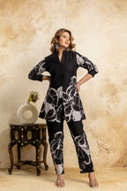 Black & White Abstract Printed Cotton Coord Set