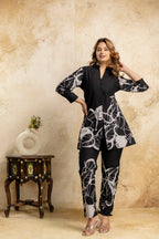 Black & White Abstract Printed Cotton Coord Set
