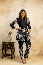 Black & White Abstract Printed Cotton Coord Set