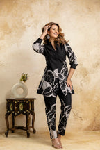 Black & White Abstract Printed Cotton Coord Set