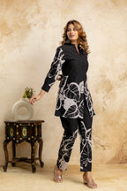 Black & White Abstract Printed Cotton Coord Set