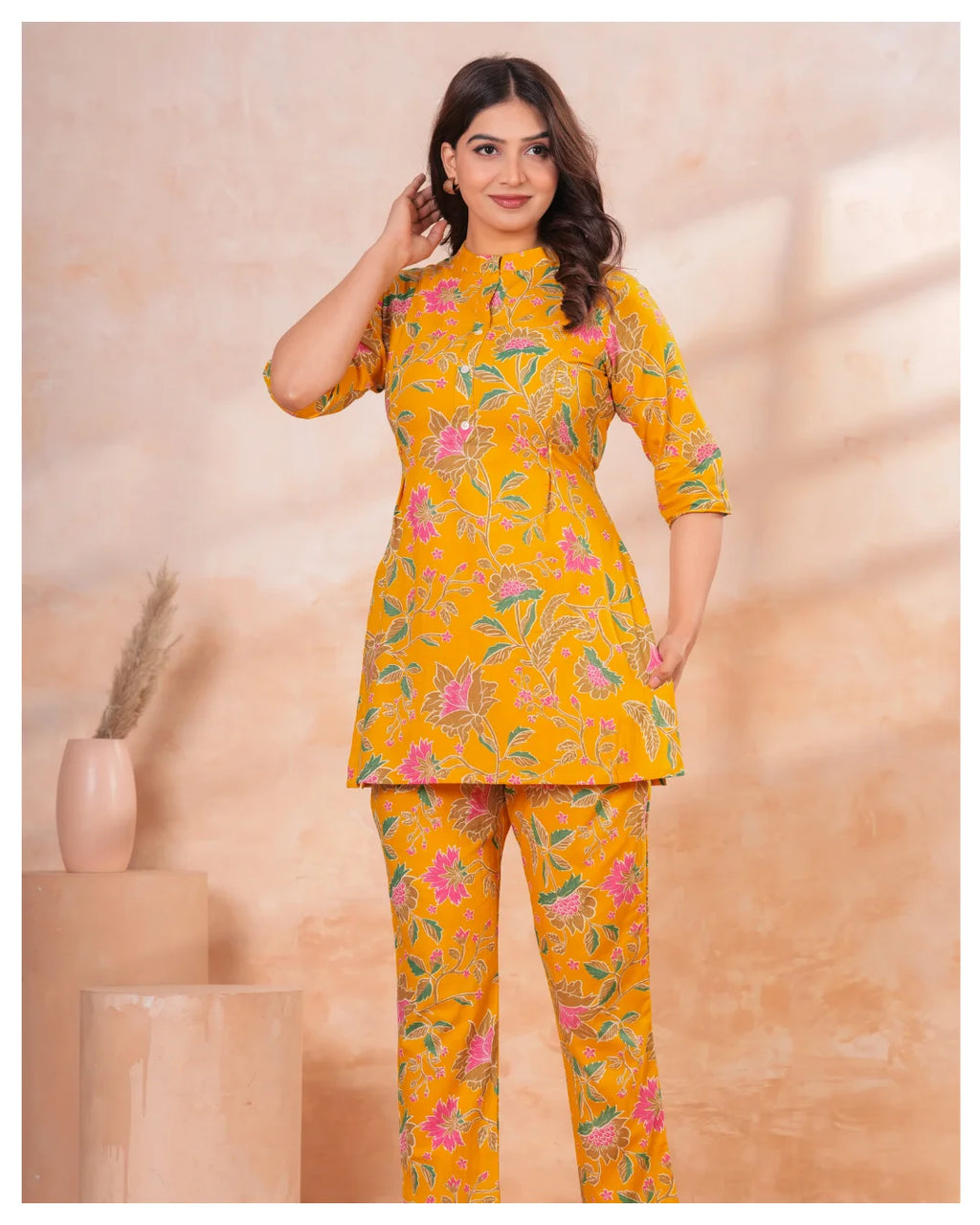 Sunshine Bloom Luxe Maternity & Feeding Kurta Pant Co-Ord Set