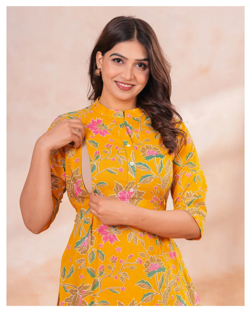 Sunshine Bloom Luxe Maternity & Feeding Kurta Pant Co-Ord Set