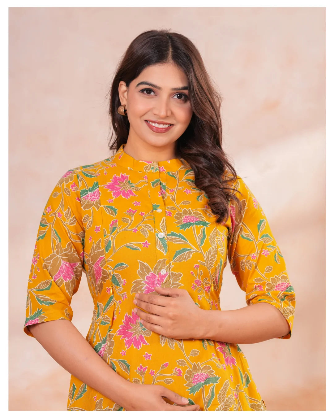 Sunshine Bloom Luxe Maternity & Feeding Kurta Pant Co-Ord Set