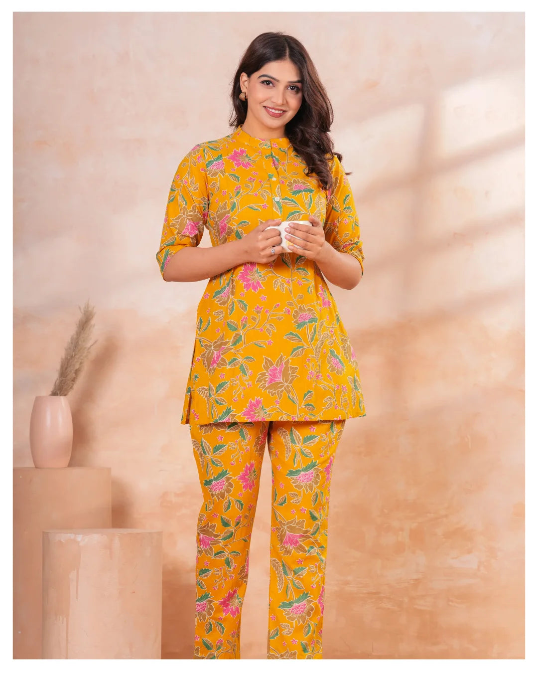 Sunshine Bloom Luxe Maternity & Feeding Kurta Pant Co-Ord Set