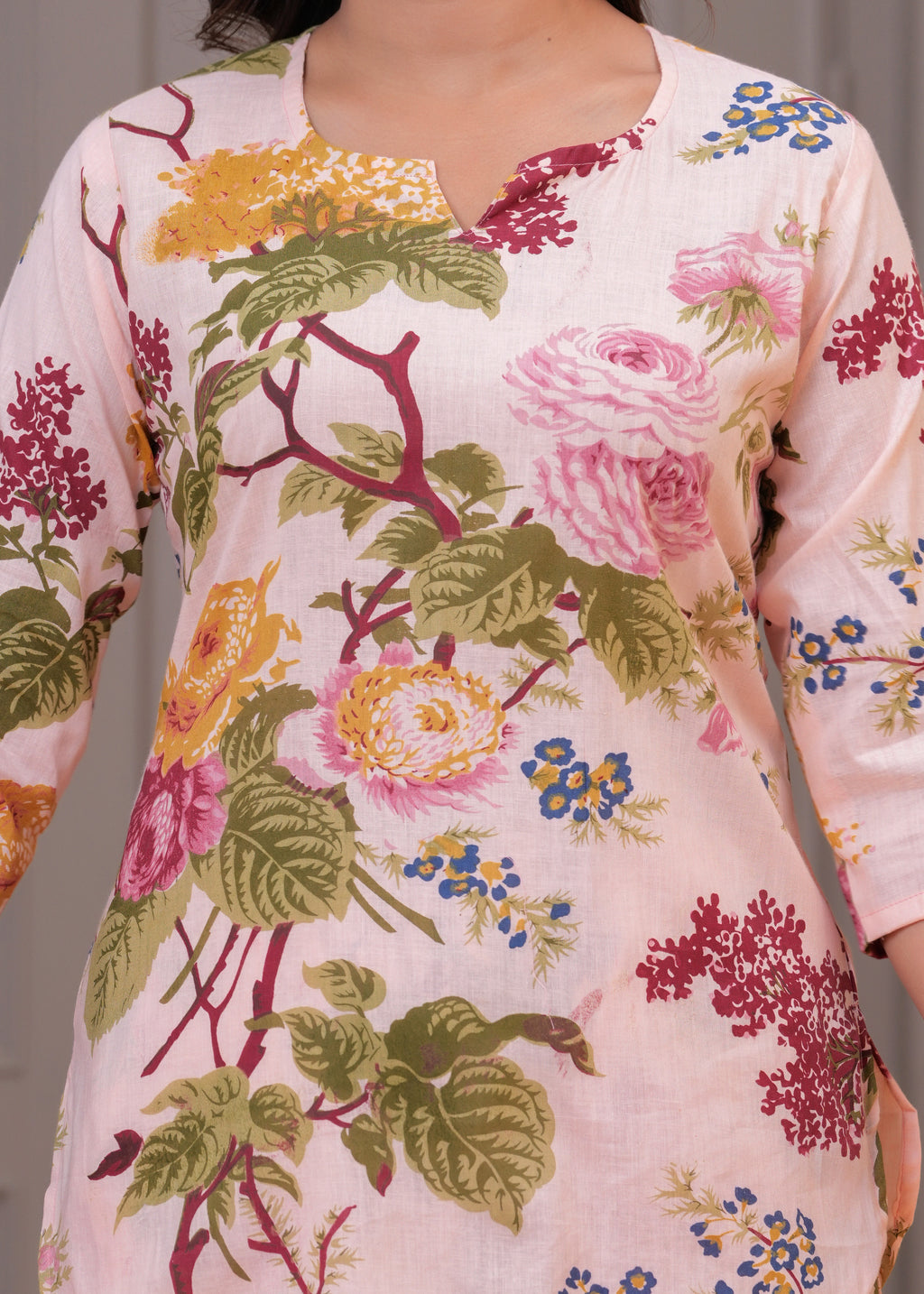 Pink Floral Printed Women's Co-Ord Set