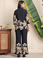 Elegant Black Flower Design Co-ord Set | Women’s Stylish Wear
