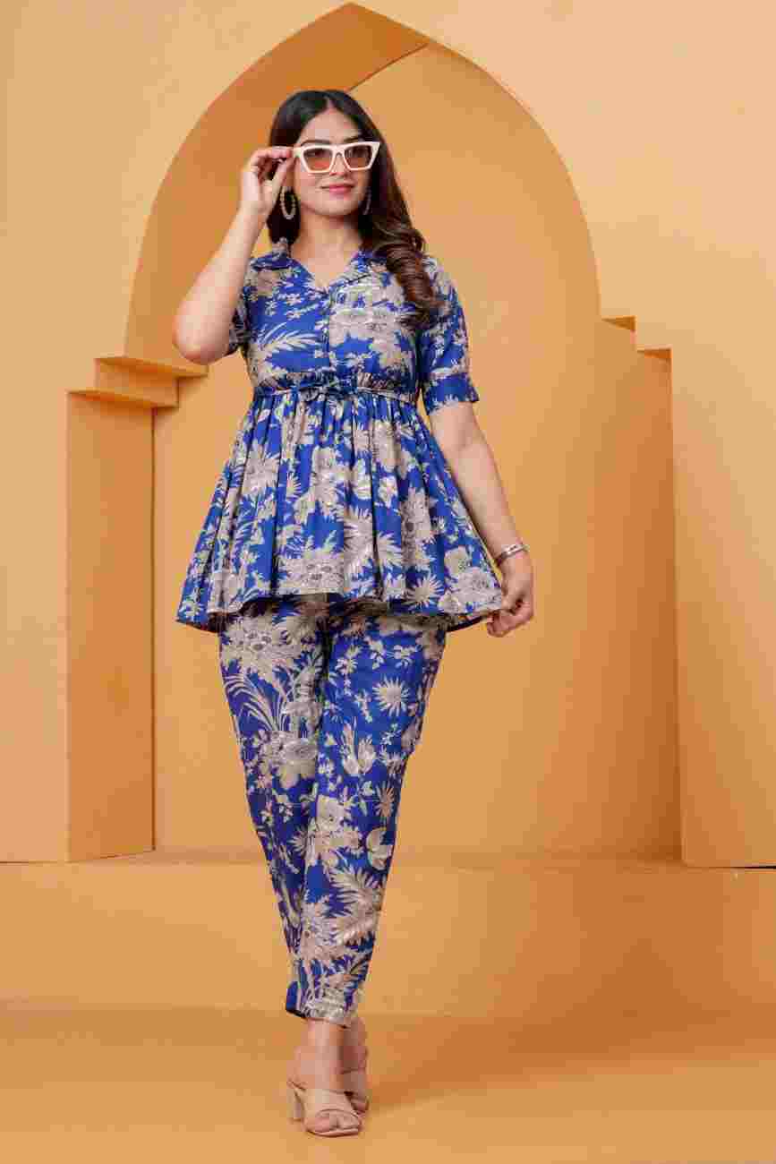 Clothycorp Blue Floral Printed Co-Ord Set for Women