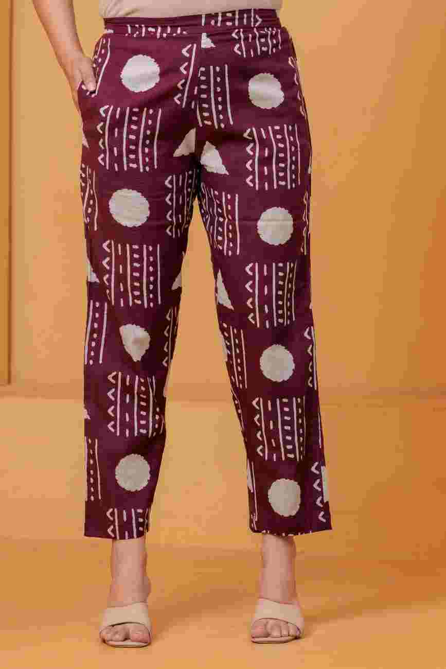 Clothycorp Maroon Geometric Printed Co-Ord Set for Women