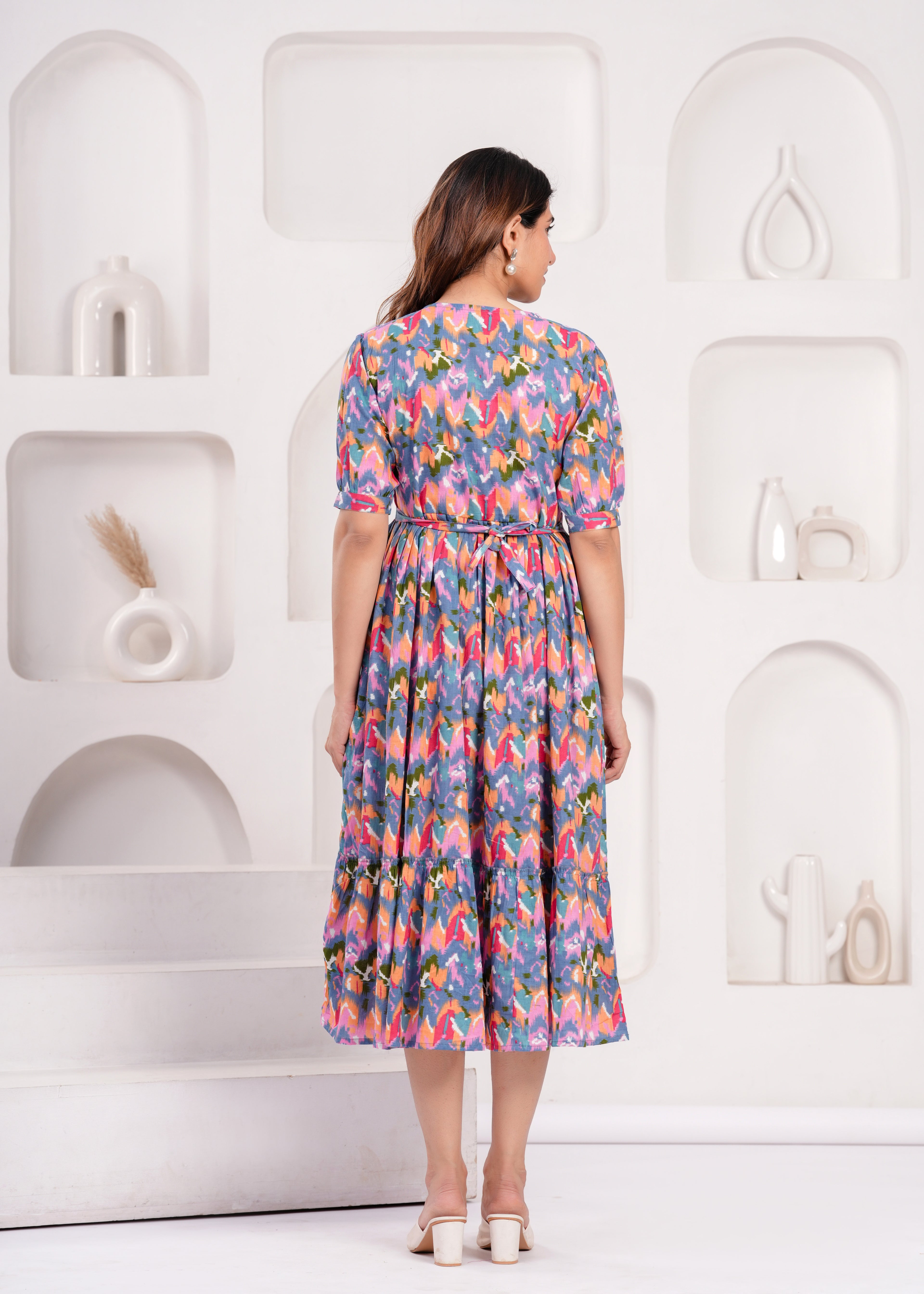 Soft Cotton Multicolor Maternity Wear with Feeding Zipper