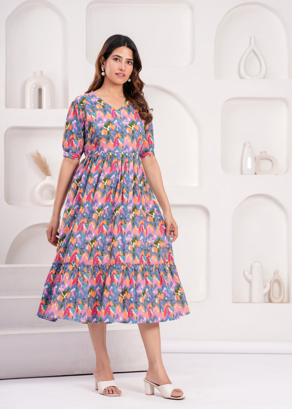 Soft Cotton Multicolor Maternity Wear with Feeding Zipper