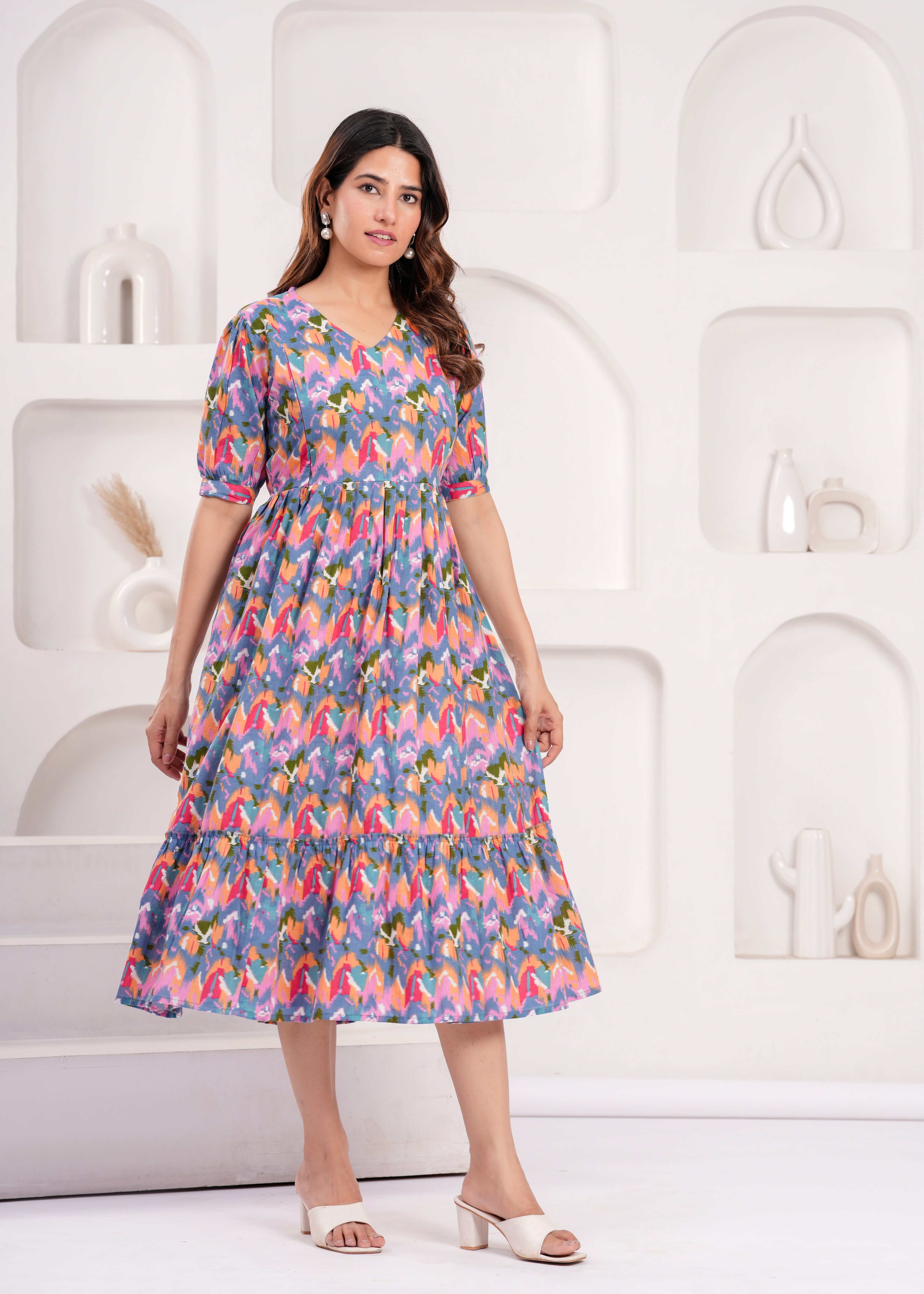 Soft Cotton Multicolor Maternity Wear with Feeding Zipper