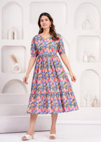 Soft Cotton Multicolor Maternity Wear with Feeding Zipper