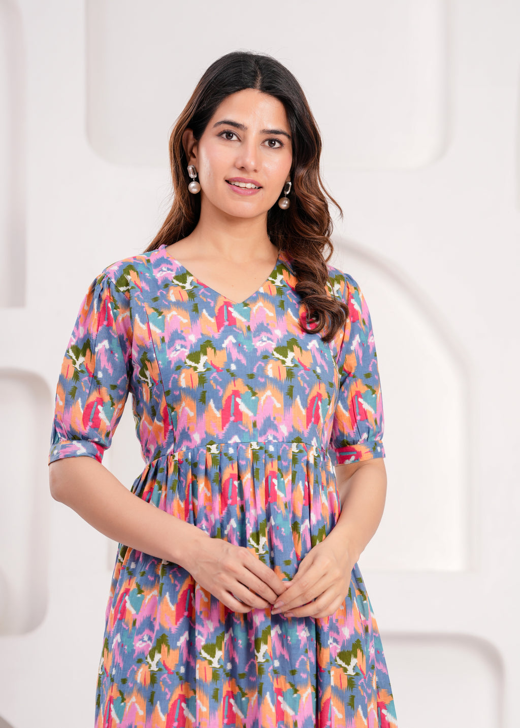 Soft Cotton Multicolor Maternity Wear with Feeding Zipper