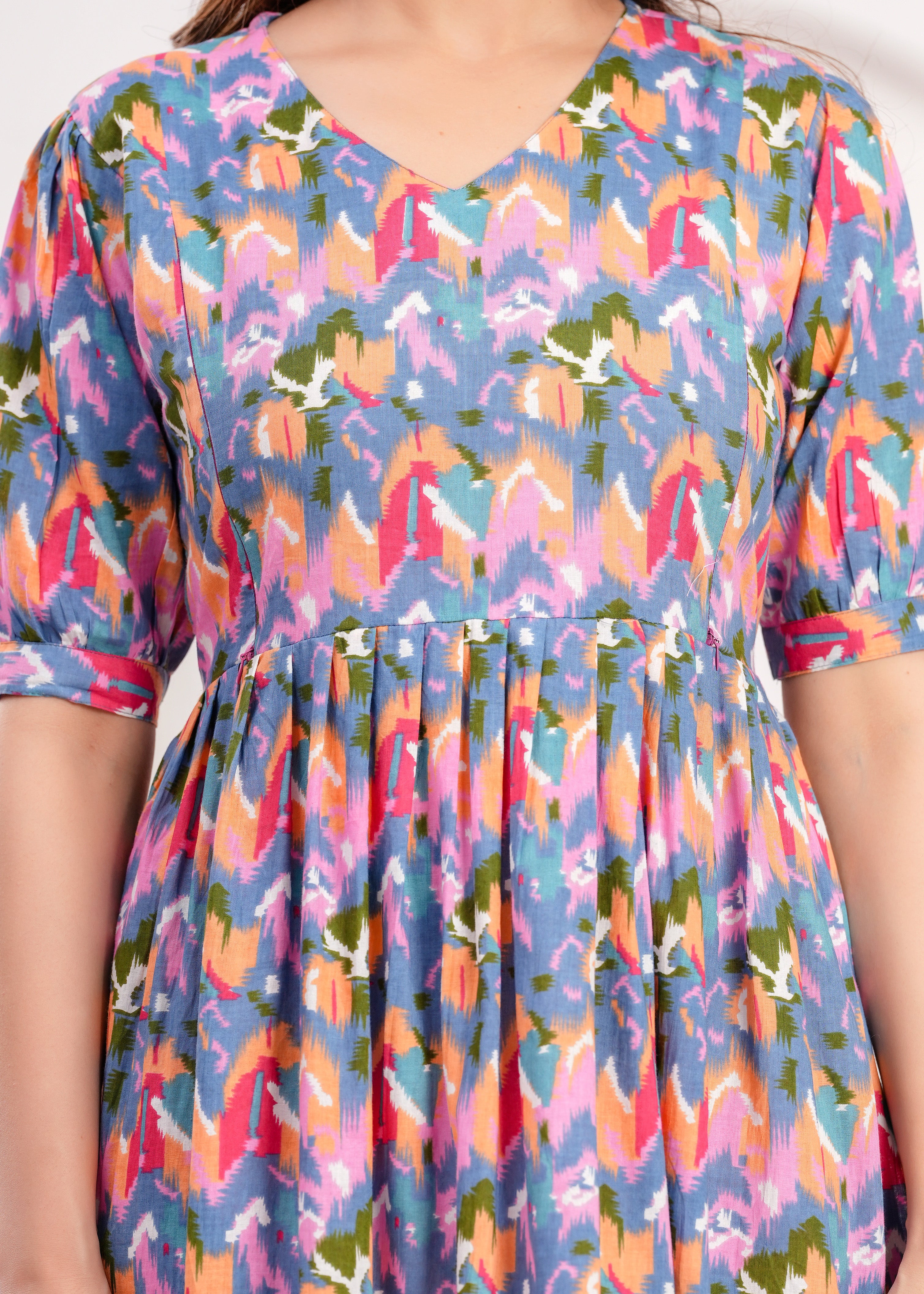 Soft Cotton Multicolor Maternity Wear with Feeding Zipper