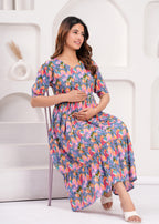 Soft Cotton Multicolor Maternity Wear with Feeding Zipper