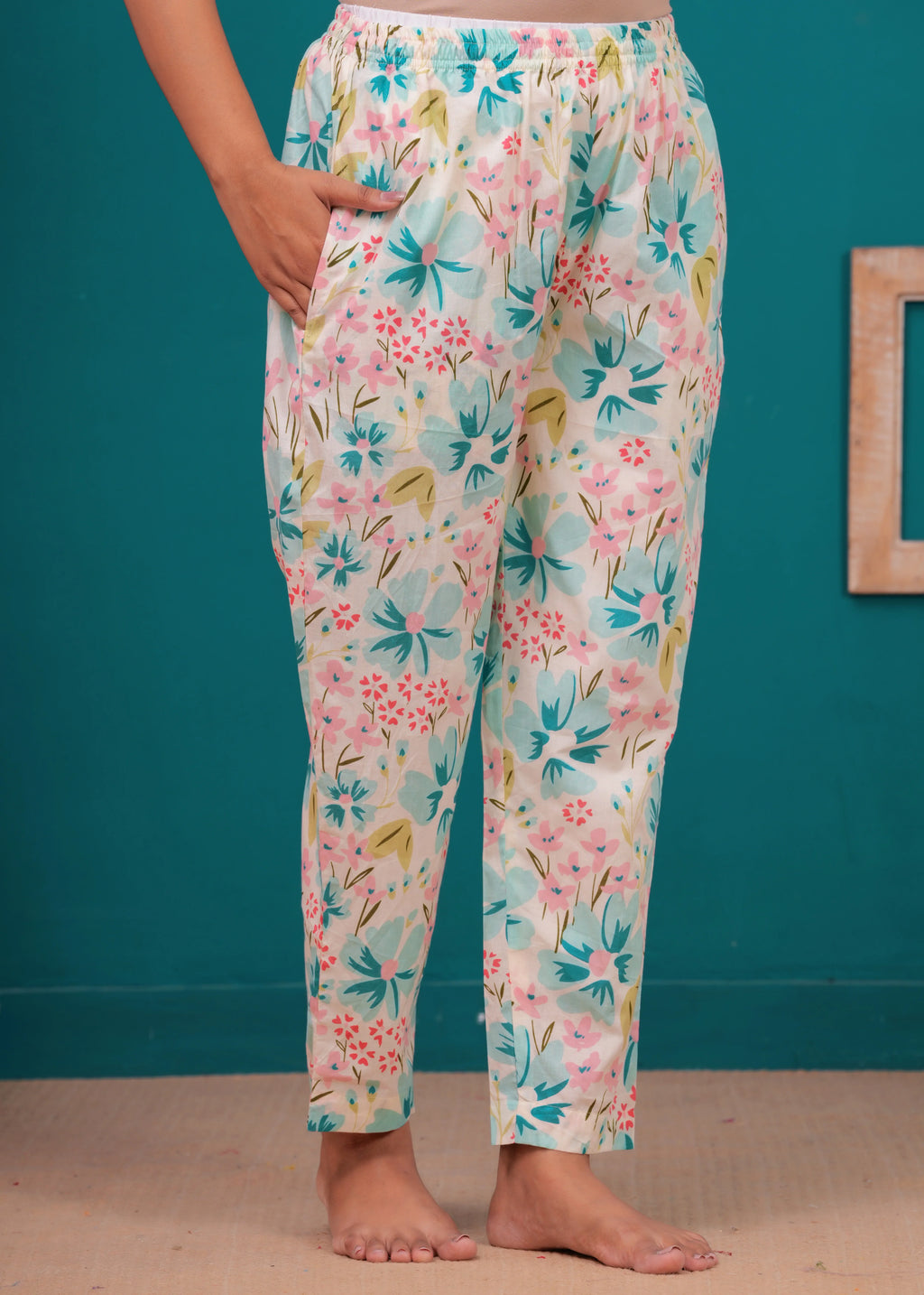 Elysian Bloom Soft Cotton Co-ord Set Set  Handcrafted Floral Elegance
