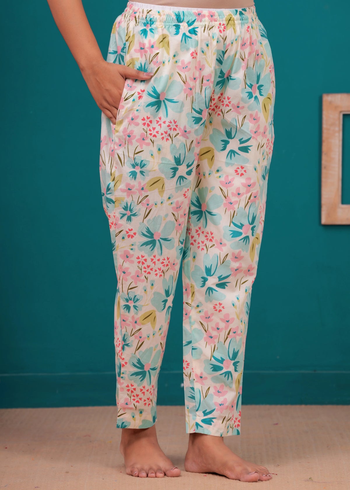 Elysian Bloom Soft Cotton Co-ord Set Set  Handcrafted Floral Elegance