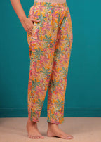 Eternal Flora Luxe Cotton Night Suit – Elegant Vibrant Nightwear