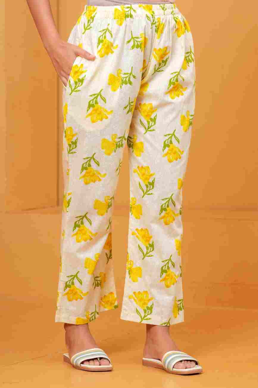Ivory Yellow Floral Printed Women's Co-Ord Set