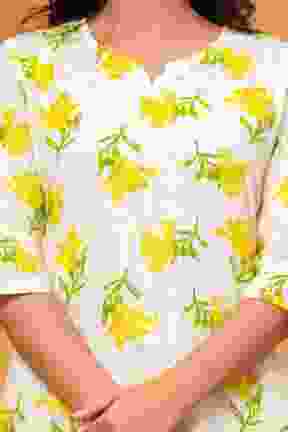 Clothycorp Yellow Floral Printed Co-Ord Night Suit for Women