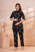 Black Red Ethnic Print Maternity Co-Ord Set