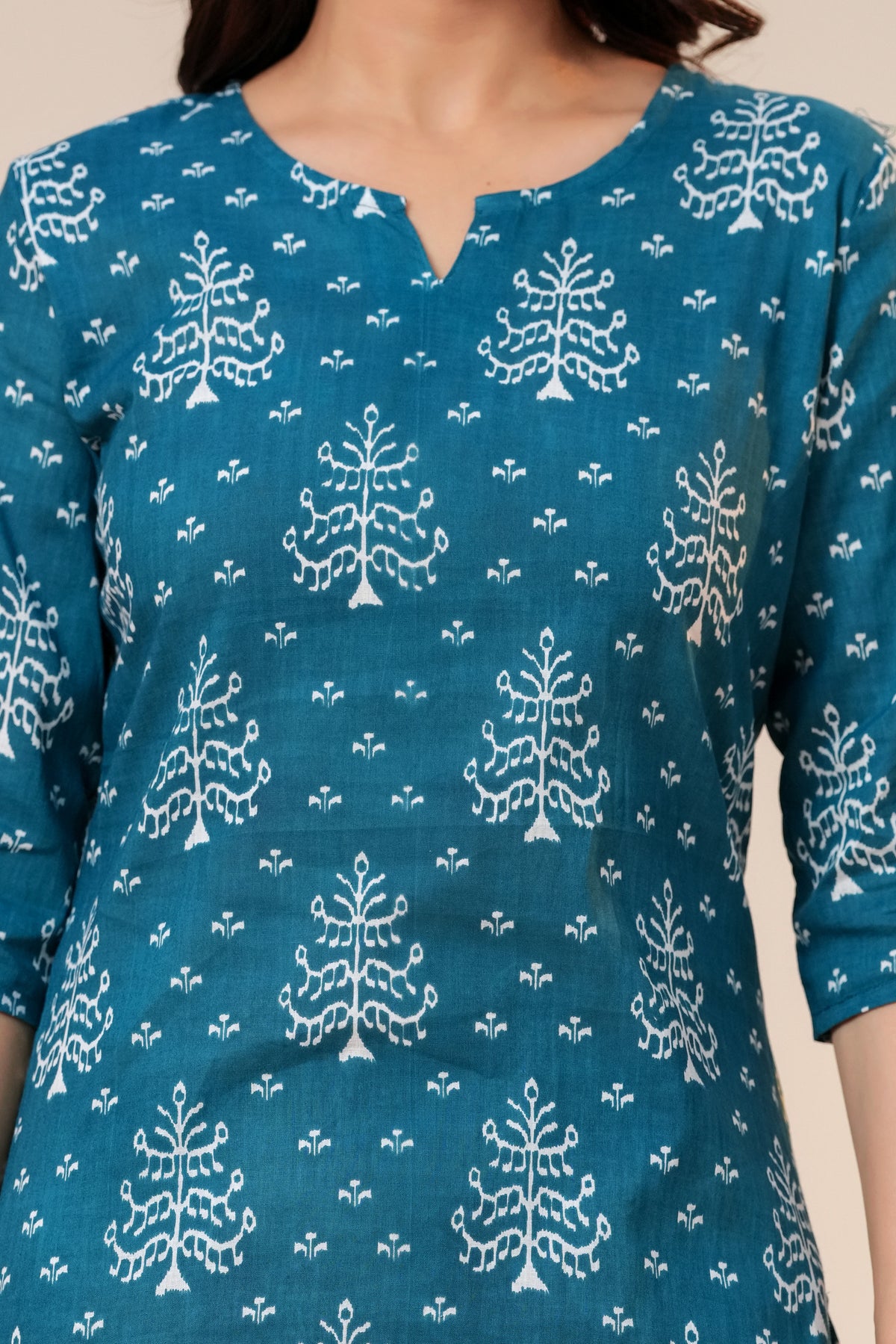 Teal Blue Printed Co-Ord Set for Women