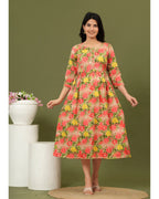 Rose Bloom Cotton Maternity & Feeding Dress – Comfortable Fit