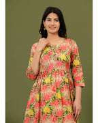 Rose Bloom Cotton Maternity & Feeding Dress – Comfortable Fit