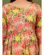 Rose Bloom Cotton Maternity & Feeding Dress – Comfortable Fit