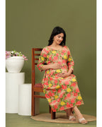 Rose Bloom Cotton Maternity & Feeding Dress – Comfortable Fit