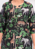 Black Jungle Vibes Comfortable Night Suit