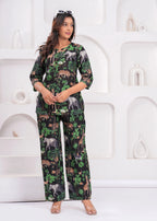 Black Jungle Vibes Comfortable Night Suit