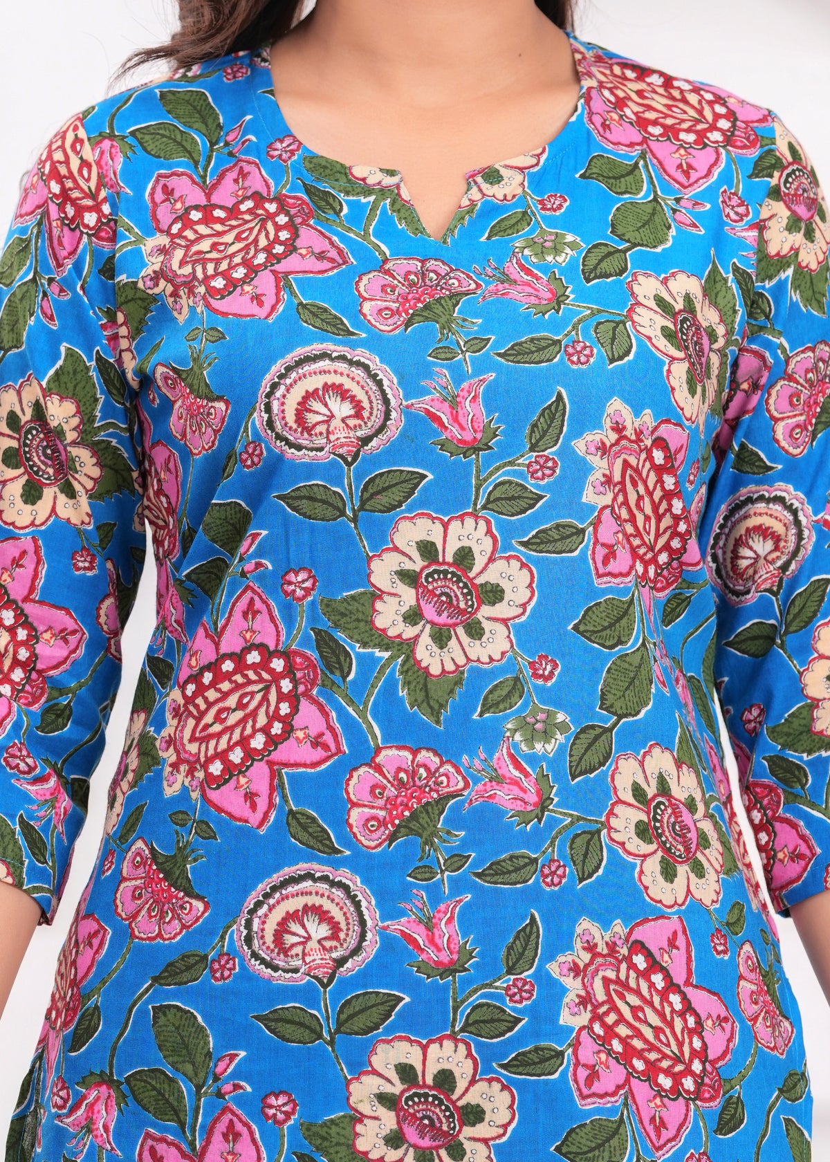 Blue Floral Print Women's Co-Ord Set