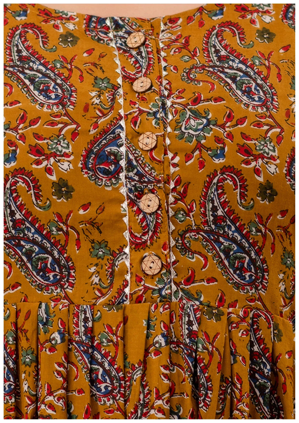 Luxury Mustard Paisley Maternity & Feeding Gown – Elegant Nursing Wear