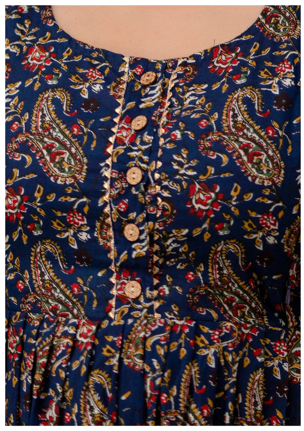 Luxury Navy Paisley Maternity & Feeding Gown – Elegant Nursing Wear
