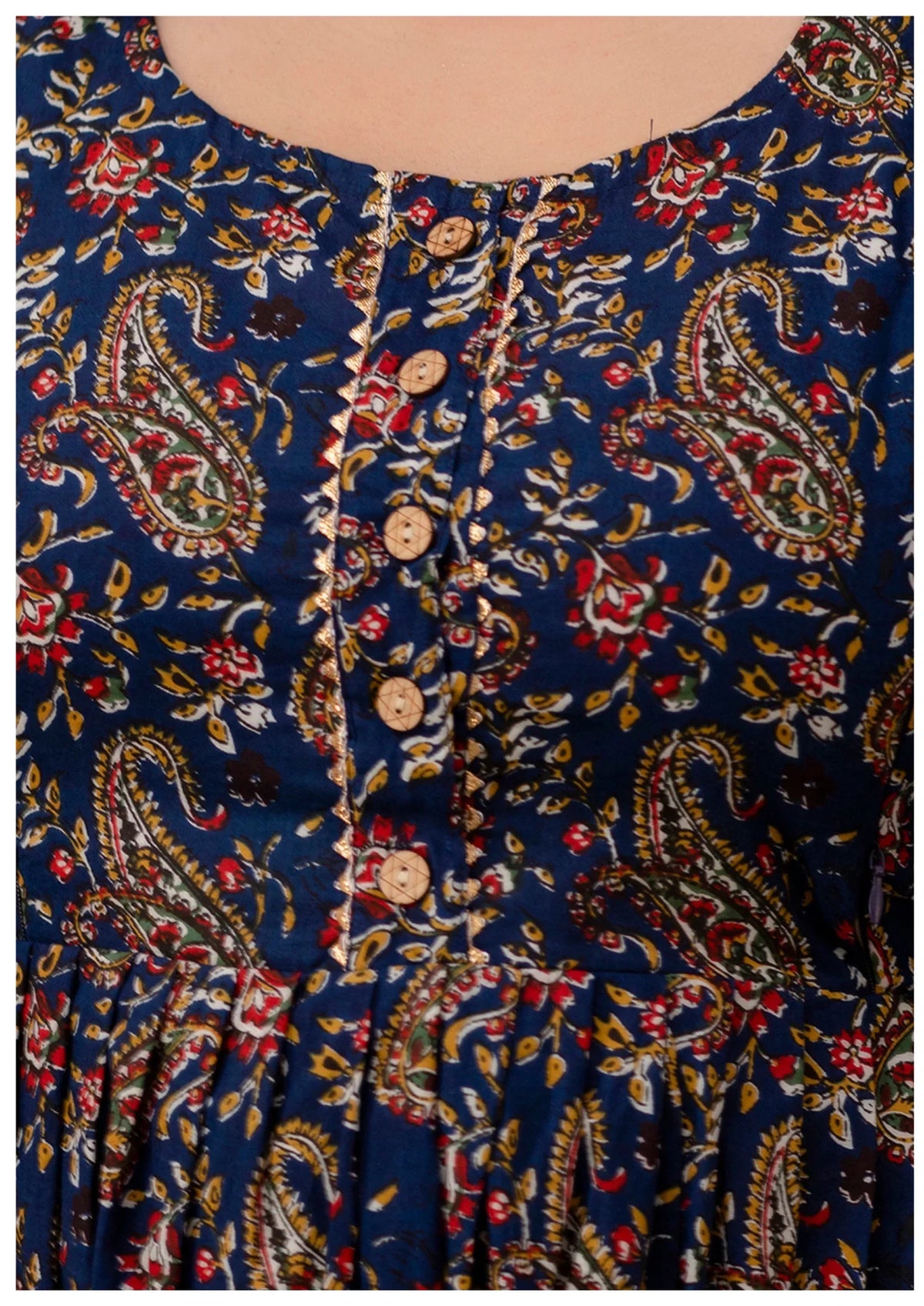 Luxury Navy Paisley Maternity & Feeding Gown – Elegant Nursing Wear