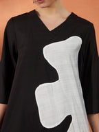 Black & White Abstract Print Co-Ord Set for Women