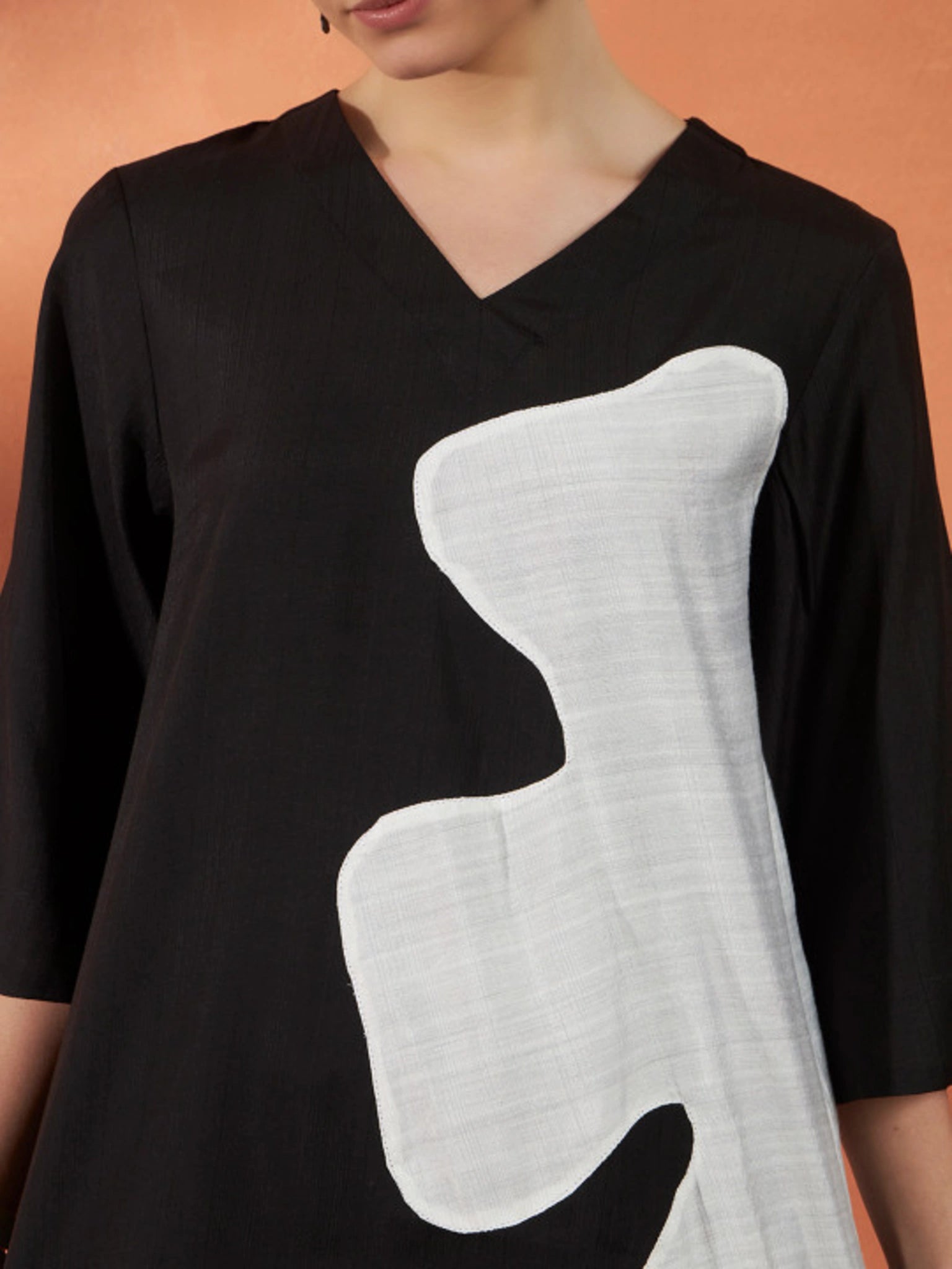 Black & White Abstract Print Co-Ord Set for Women