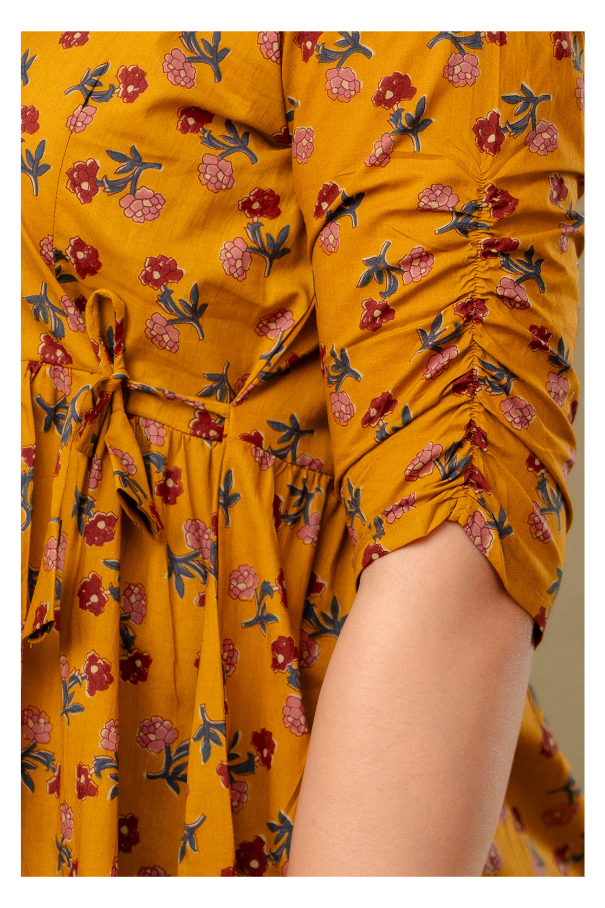 Yellow Printed Cotton Peplum Top for Women – Stylish & Comfortable Fit