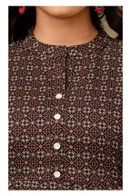 Brown Geometric Printed Cotton Topper for Women